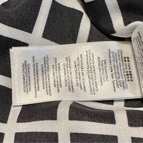 MICHAEL KORS - Geometric Shift Dress Sz 12 Zipper - BLACK WHITE - Picture 16 of 16